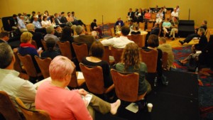 A full room during the panel that included Sylvester Johnson, Thomas Tweed, and Kristy Nabhan-Warren. Photo courtesy of Eric Hamilton.